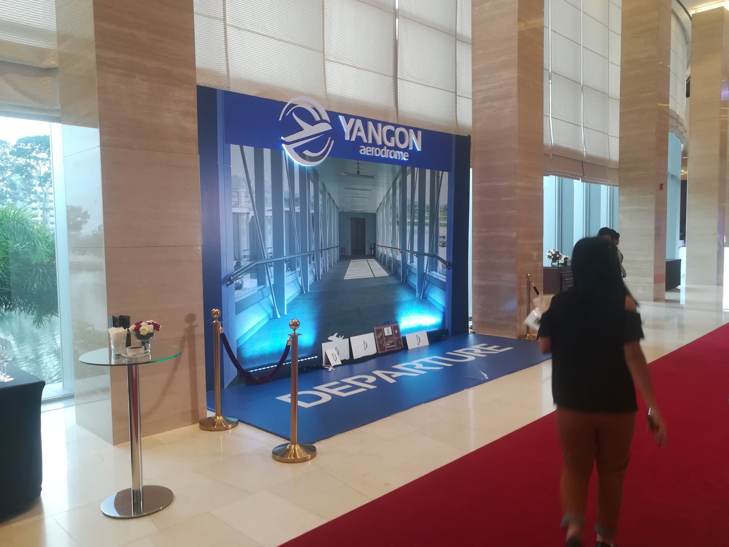 The 'Departure' corridor entrance on the red carpet