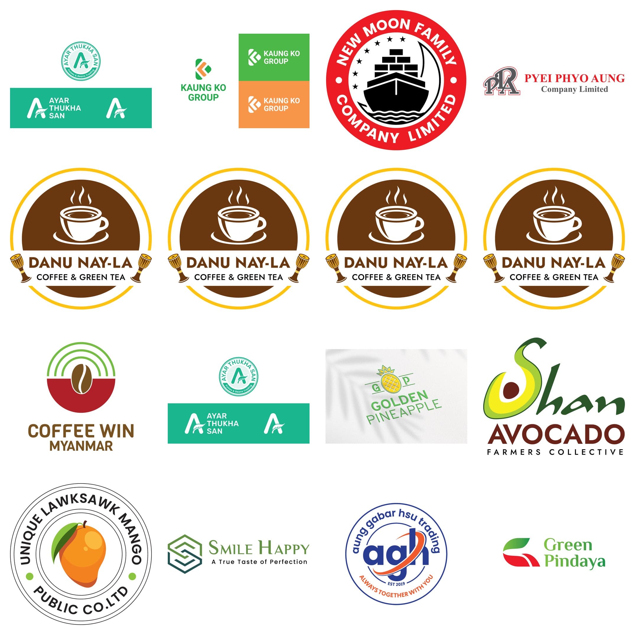 Sixteen of the SME identities — coffee, tea, honey, produce and trading houses