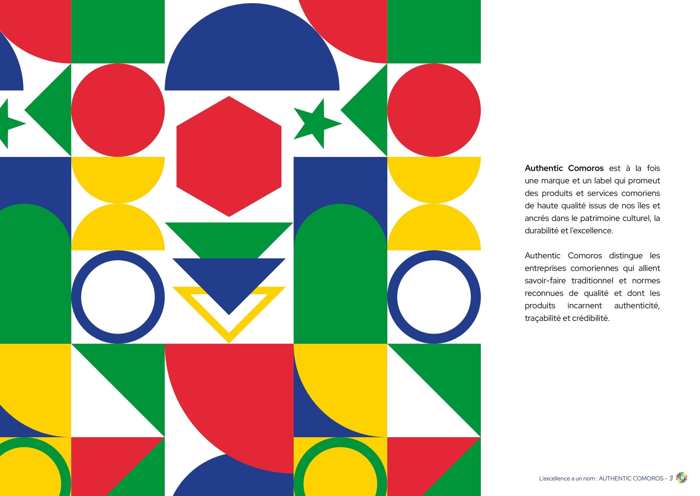 The geometric pattern system inside the brochure