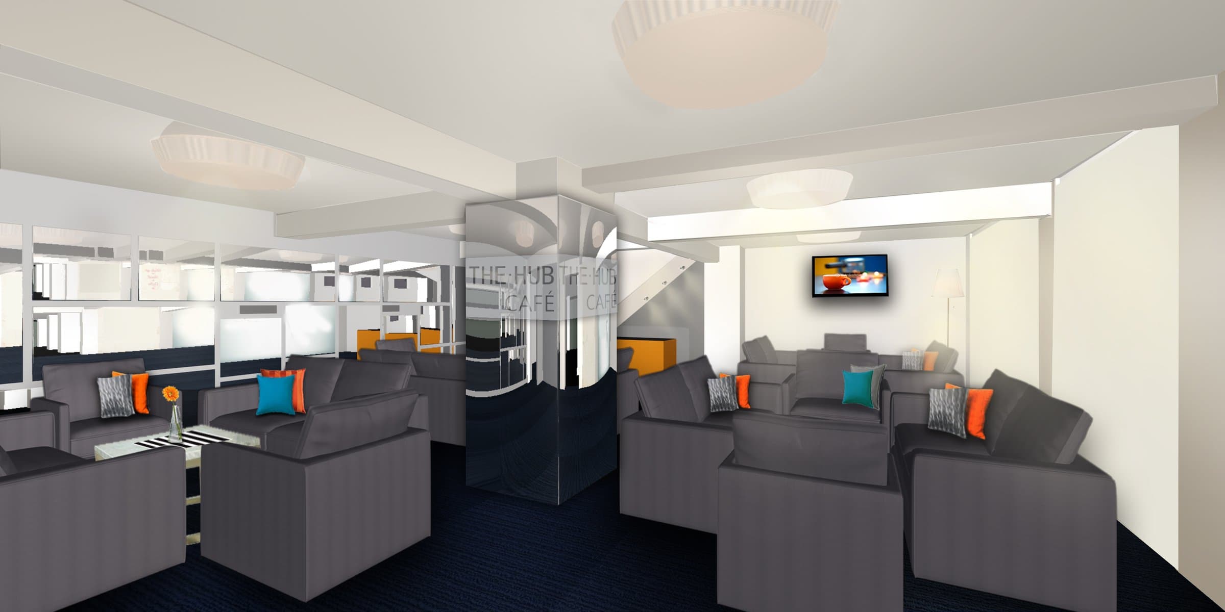 The Hub Café — interior concept render