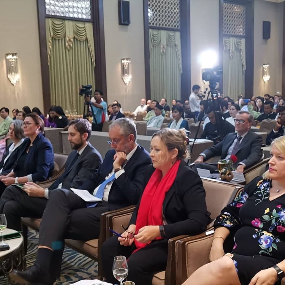 Delegates in session