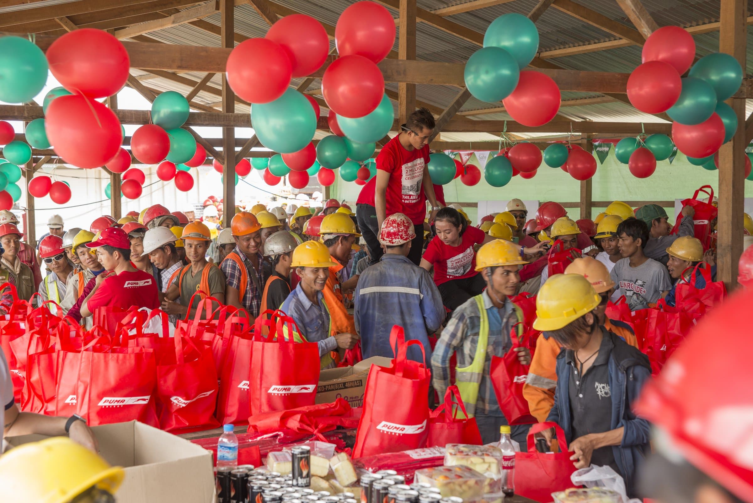Gift bags for every worker on site