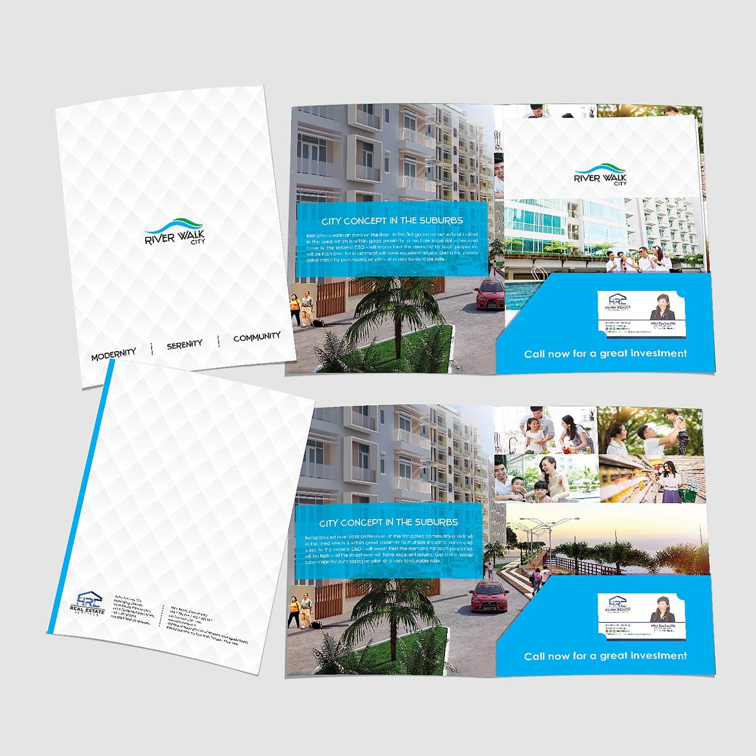 Press folder and inner spreads, 'City concept in the suburbs'