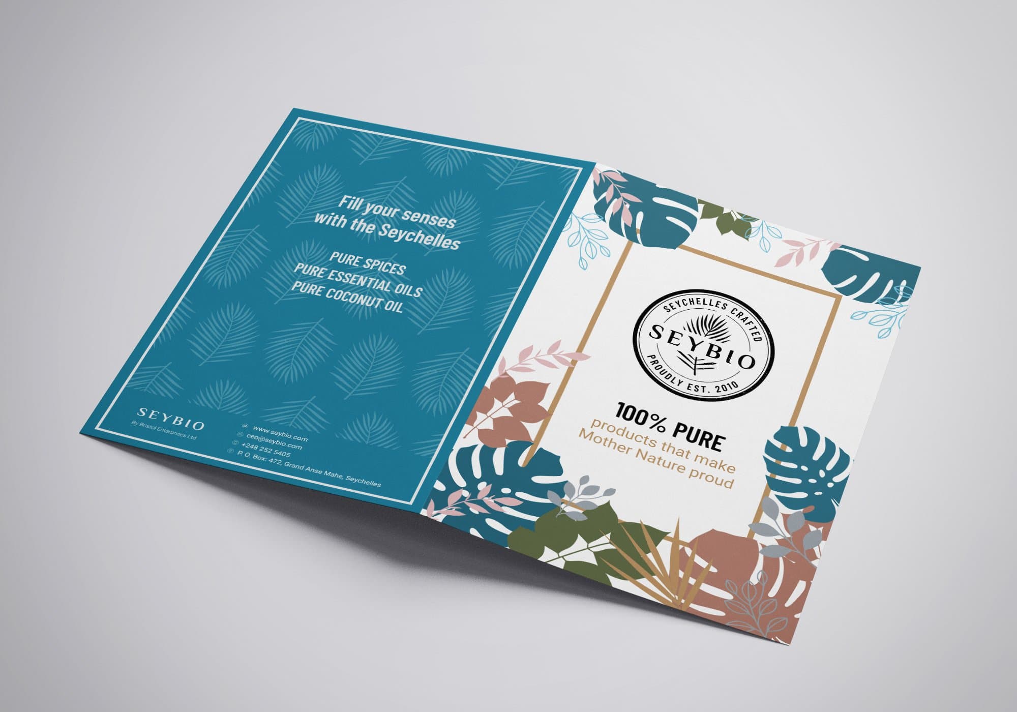 'Fill your senses with the Seychelles' — bi-fold brochure