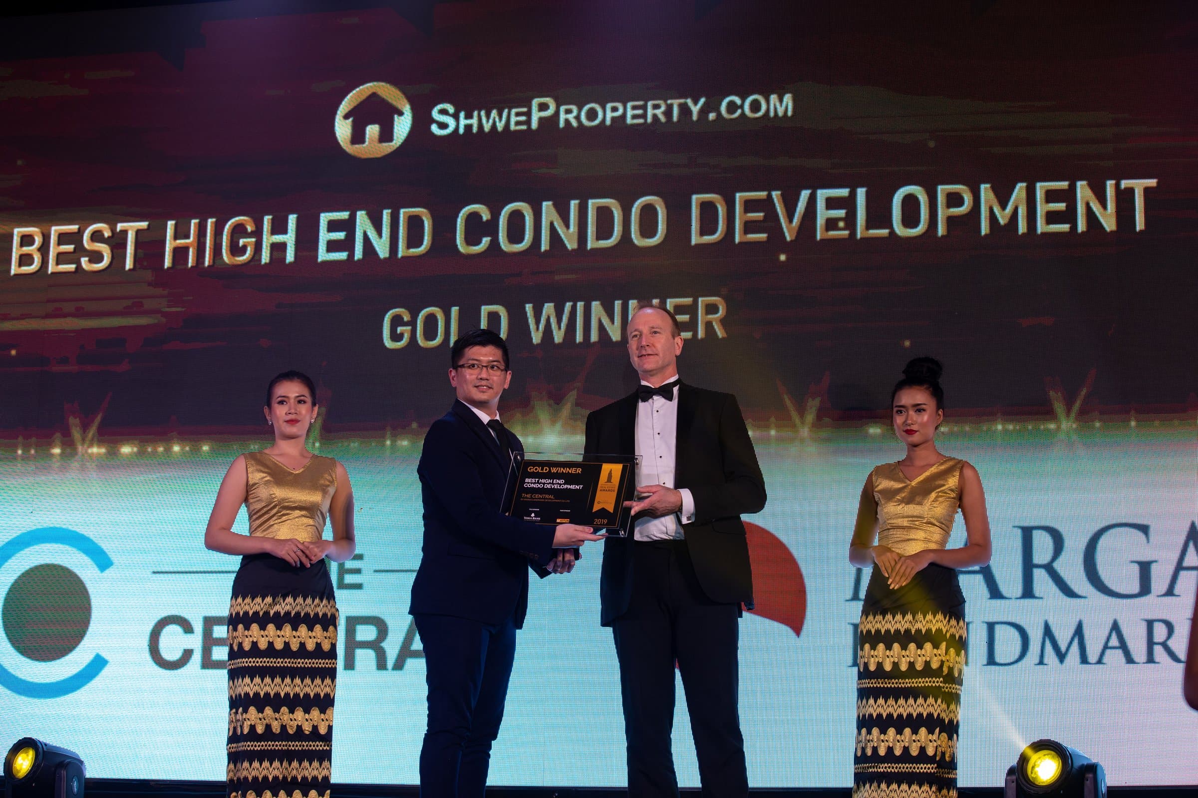 Gold-winner presentation on the awards stage