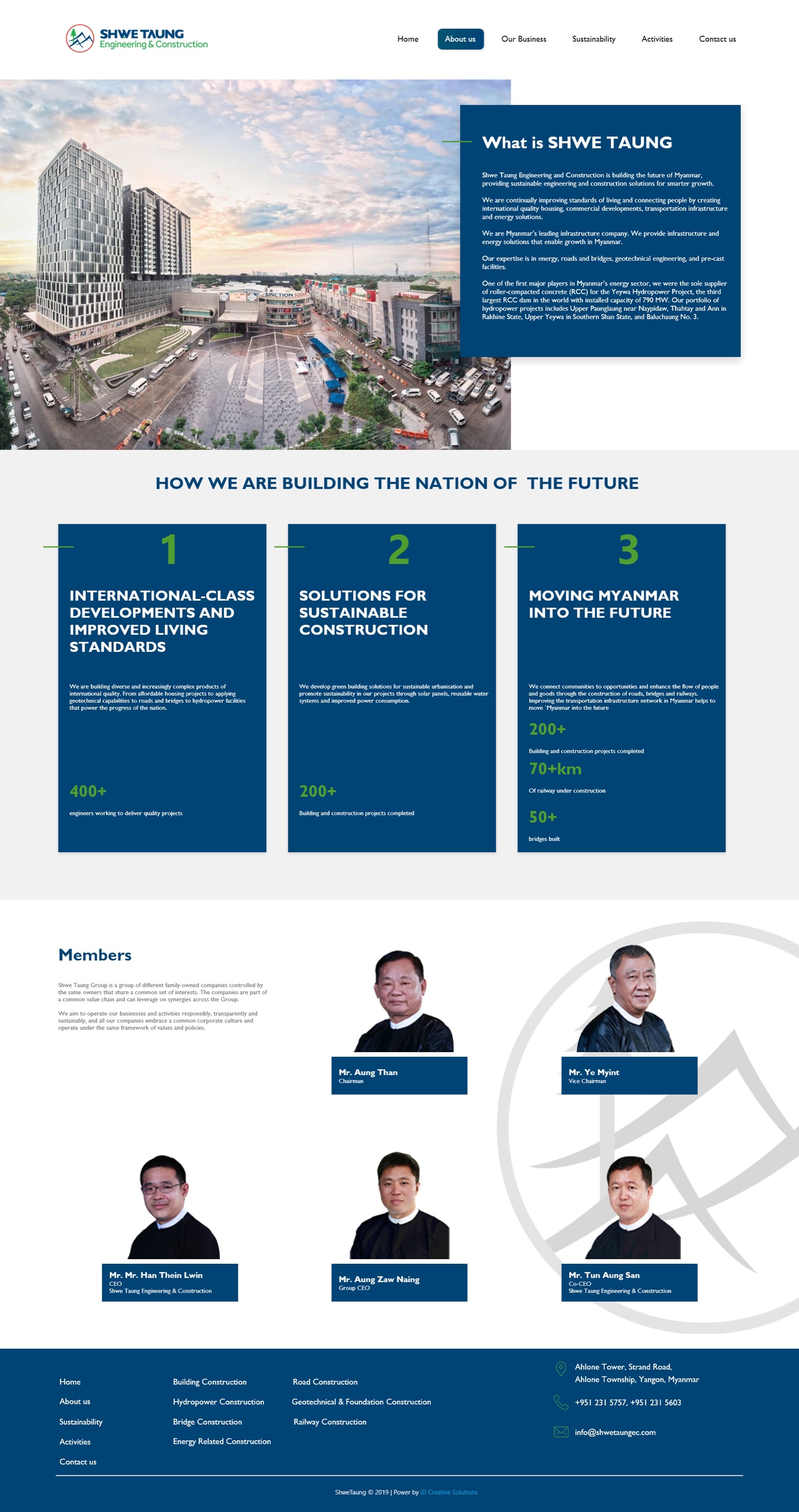 About page with leadership profiles
