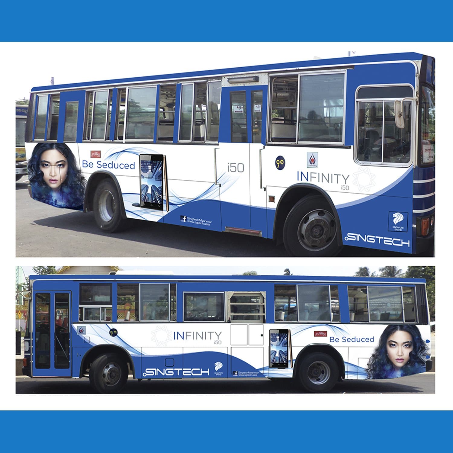 Yangon city bus in full INFINITY i50 livery