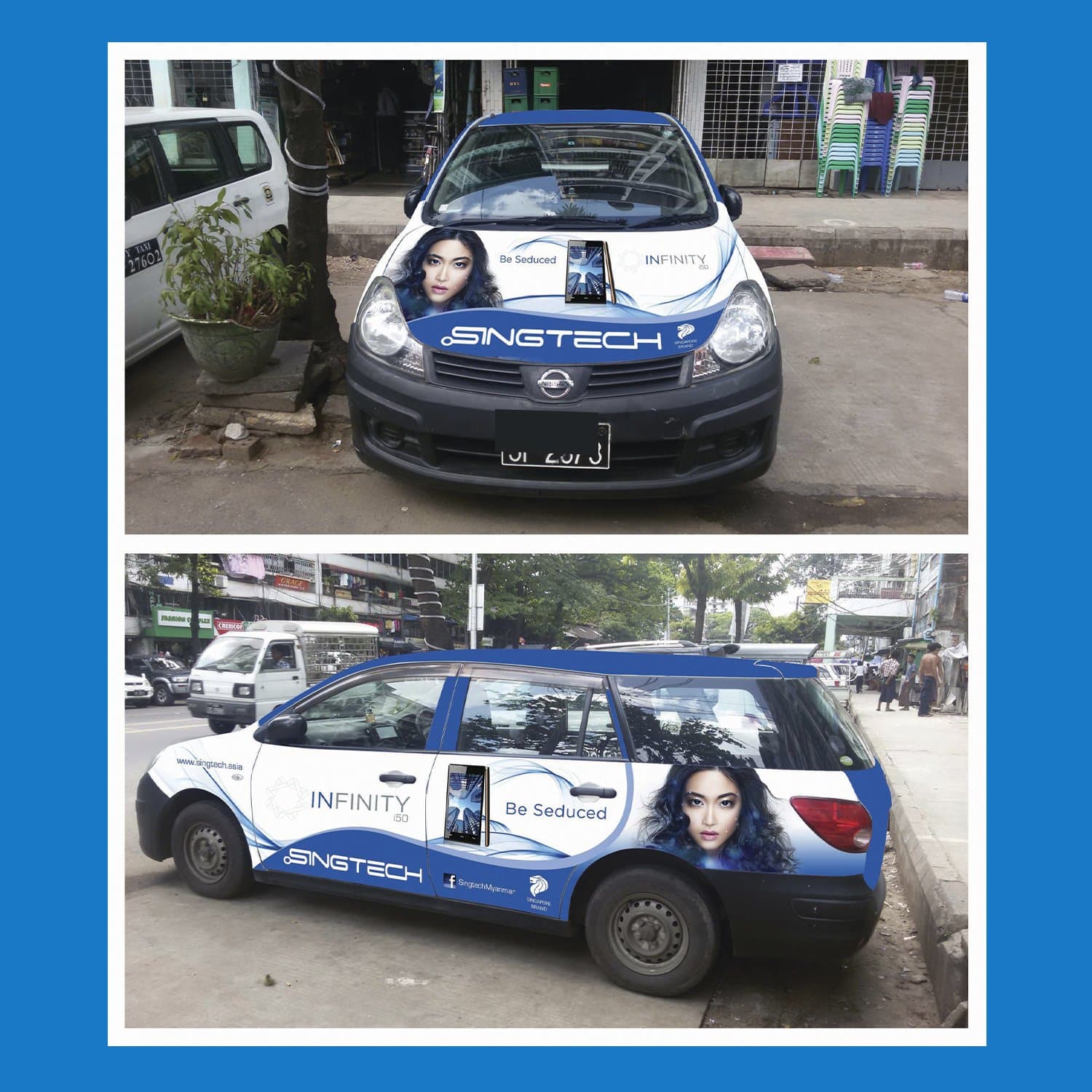 Full car wrap with the 'Be Seduced' key visual