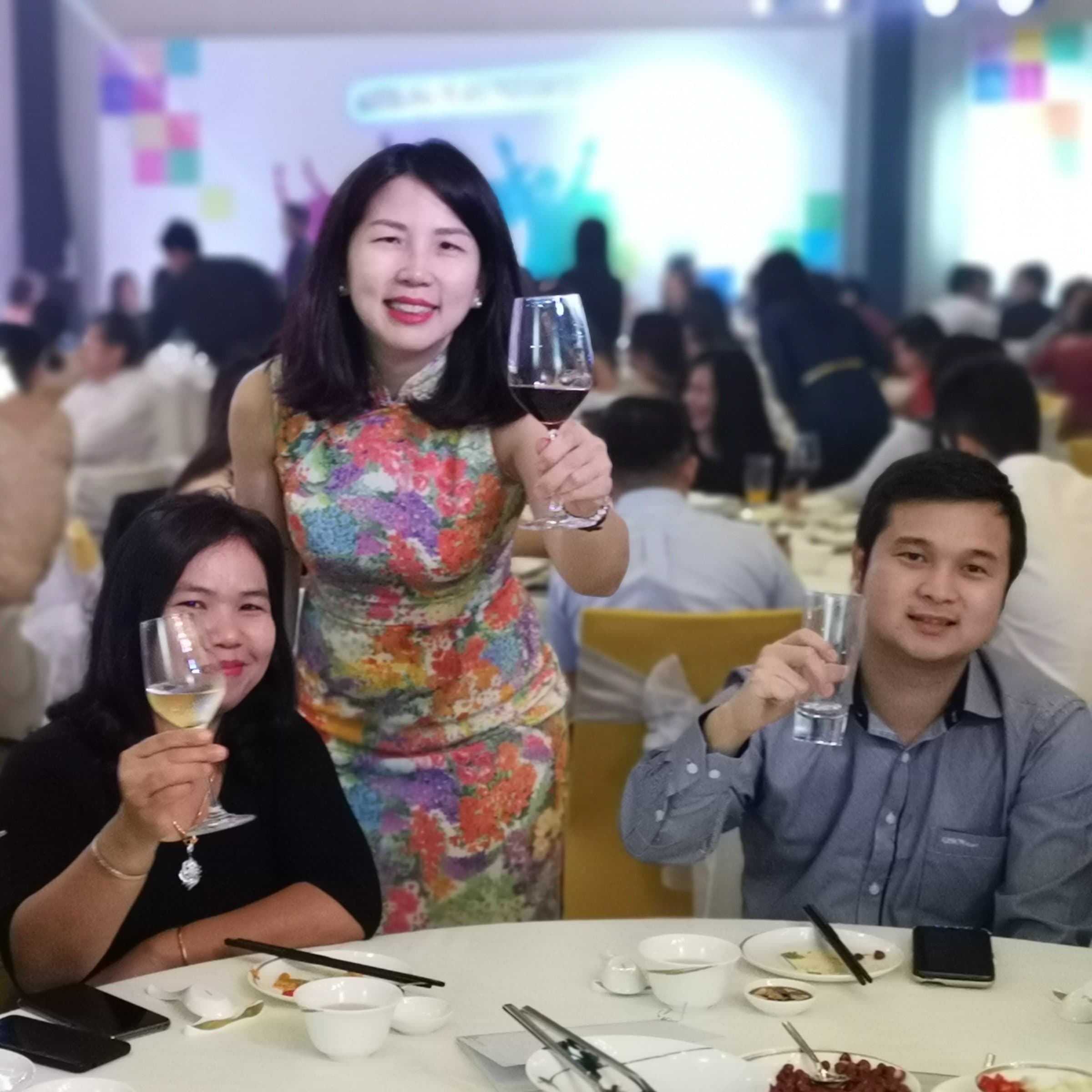 Junction Centre tenants' appreciation dinner — guests raising a toast