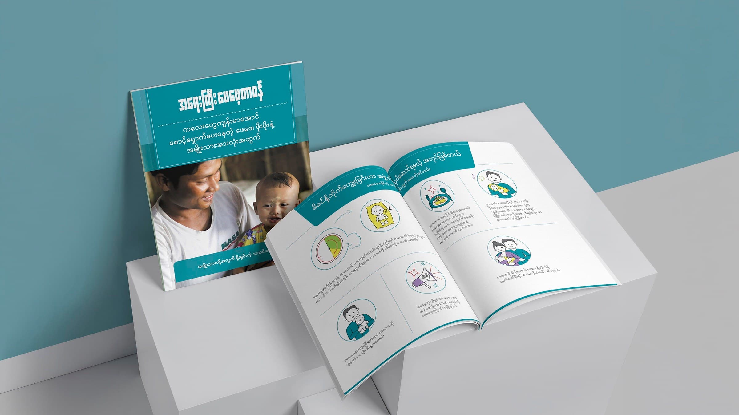 Father's guide with illustrated icon spreads