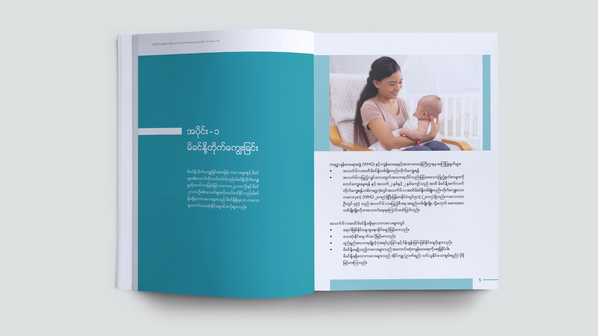 Chapter opener with photography and Myanmar-language text