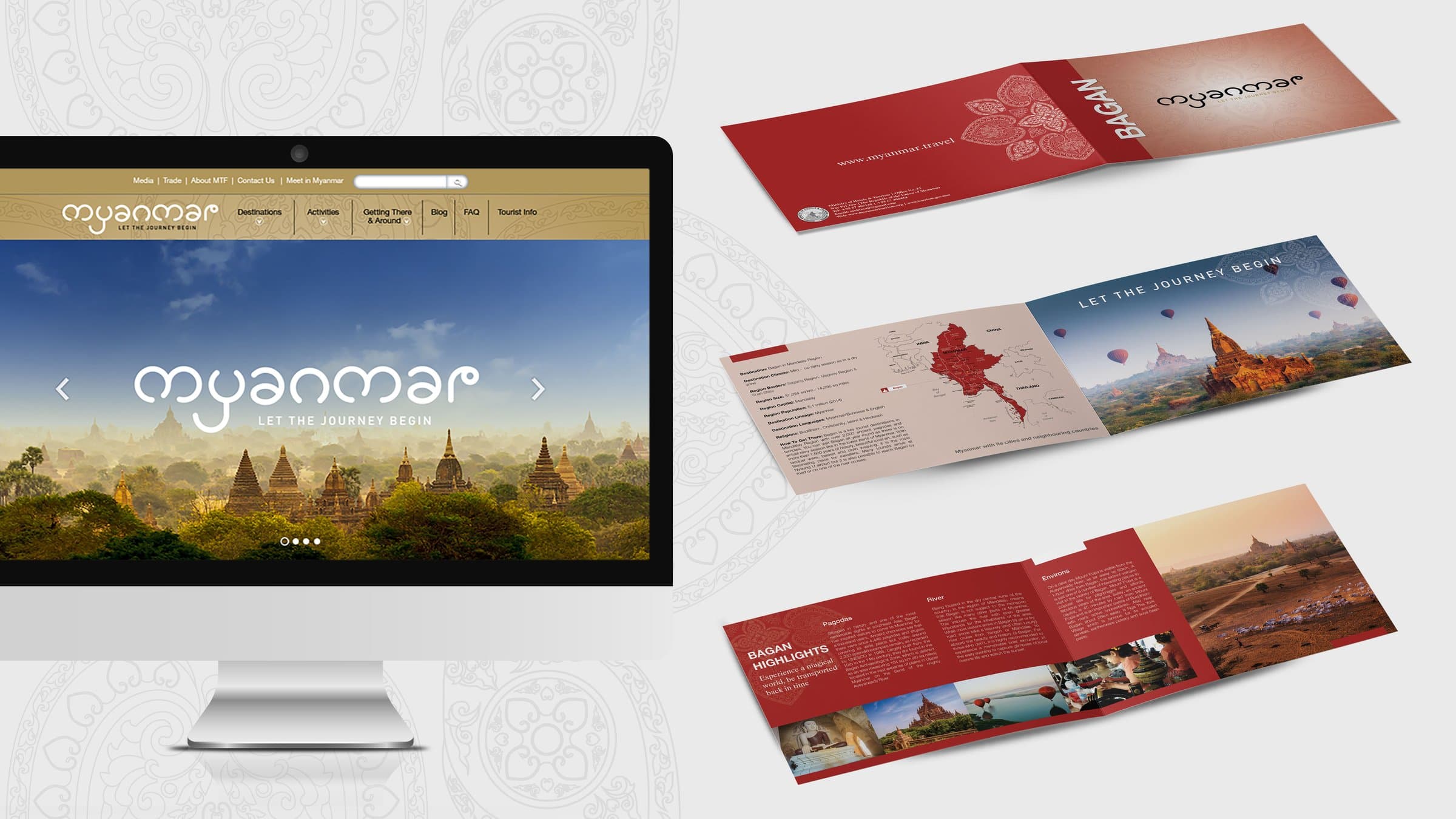 myanmar.travel destination website and the Bagan brochure series