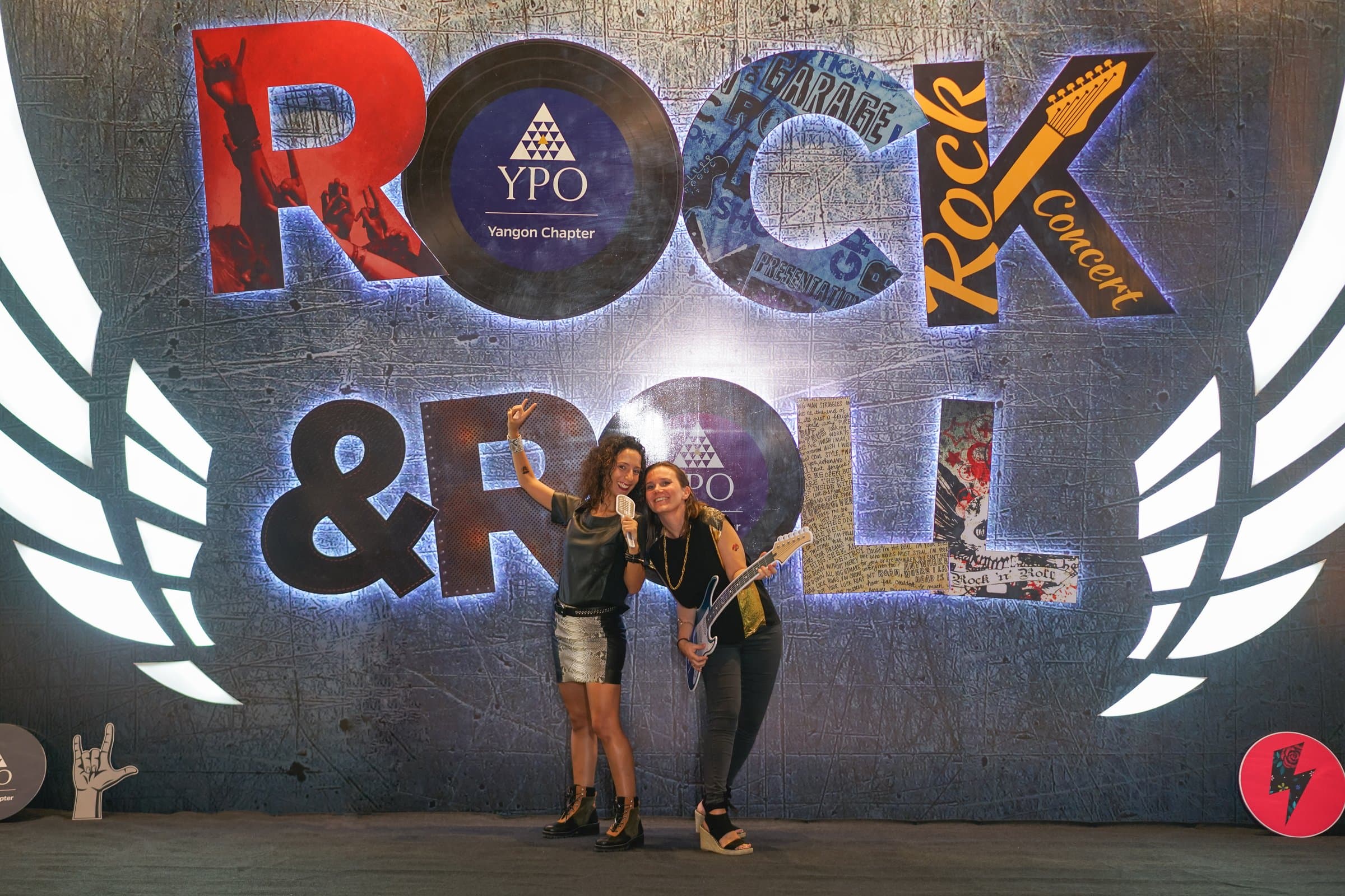 Rock & Roll night — the winged-logo stage in full swing